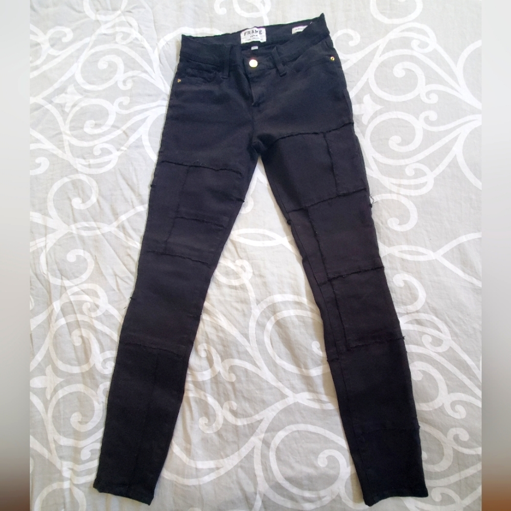 Frame Le Skinny de Jeanne Patchwork Style Jeans